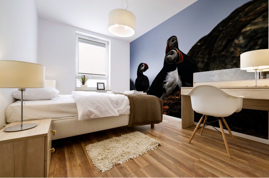 Chillin Puffin Mural print